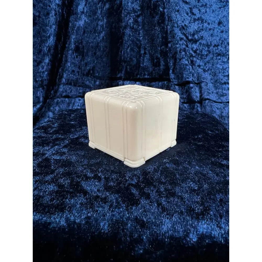 Antique Celluloid Ring Box – Art Deco Floral Ivorine Footed Presentation Case